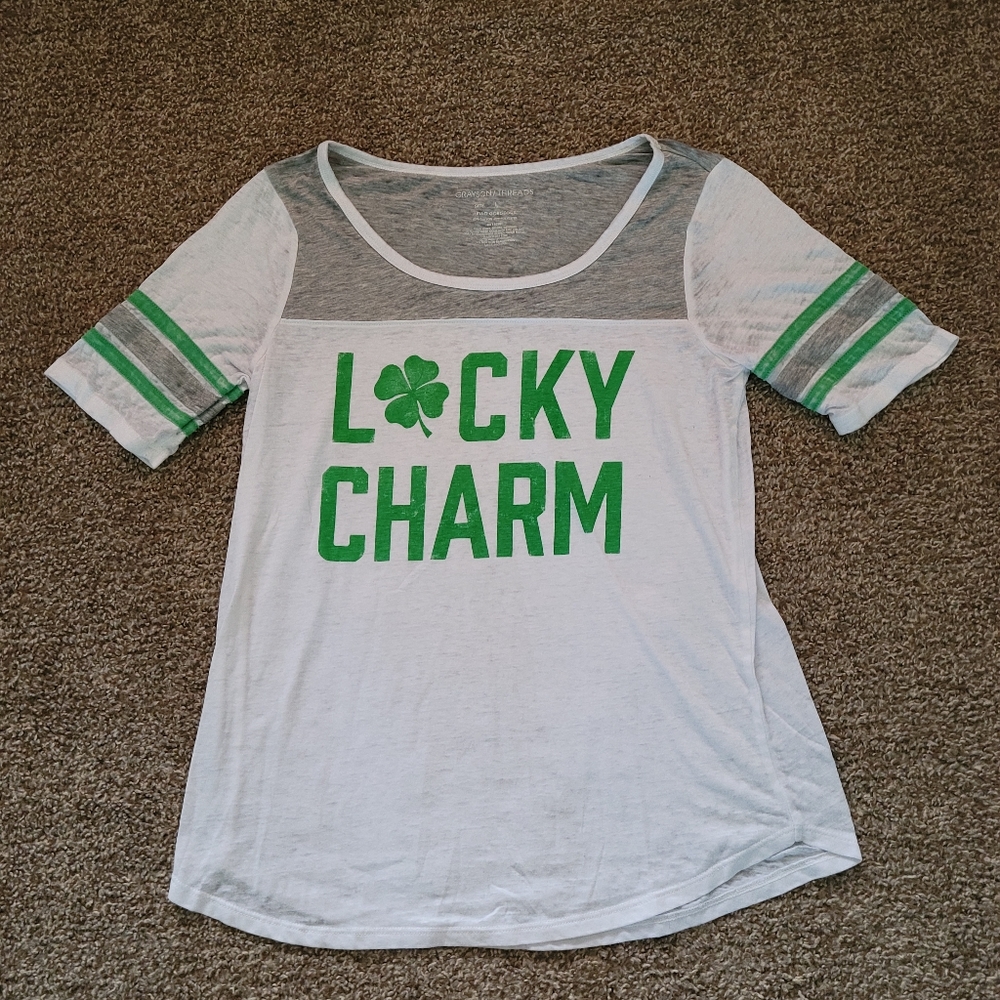 Grayson Threads White & Green "Lucky Charm" Short Sleeve Tee